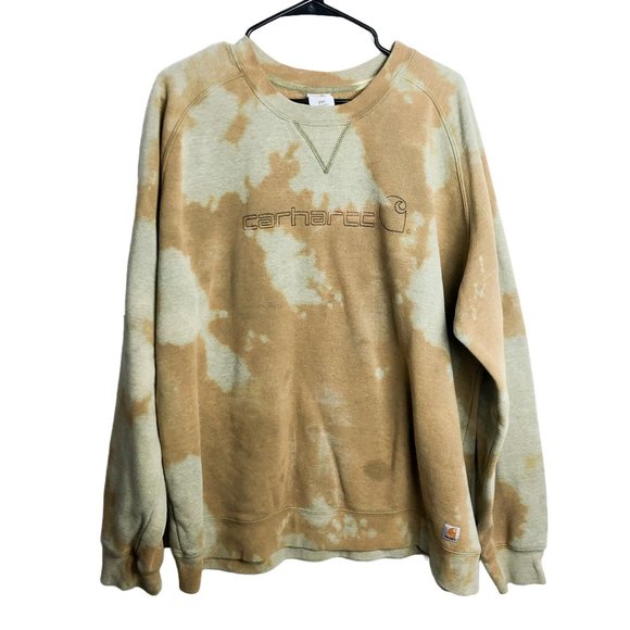 Carhartt Sweaters - Carhartt Logo Crewneck Tie Dye Womens Pullover Sweatshirt 3XL Yellow